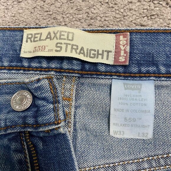 Levi's Men's Straight Blue Jeans 559 zip - Picture 3 of 4